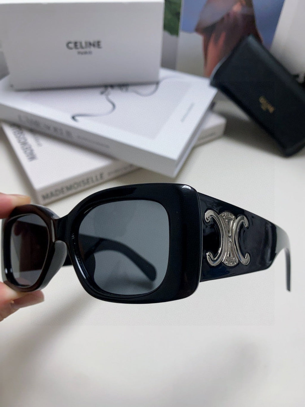 Celine Square Black Lens Sunglasses for Women - 449286 - detail image 5