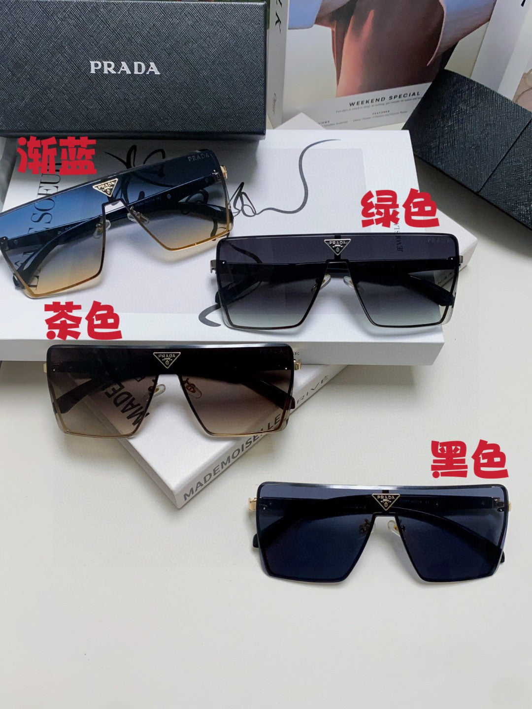 Prada Oversized Silver Lens Sunglasses for Men & Women - 487179 - detail image 9