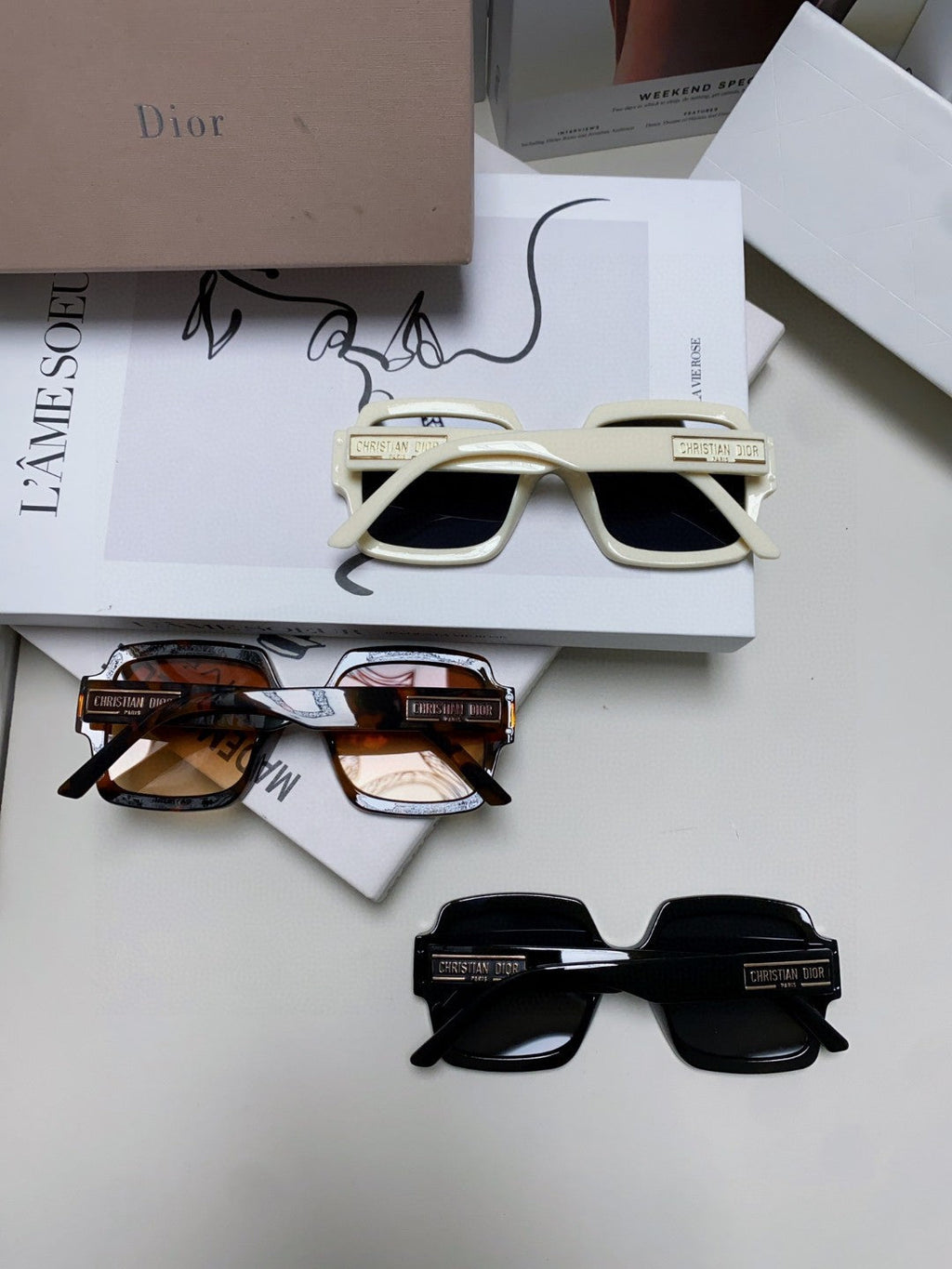 Dior Square Black Lens Sunglasses for Men & Women - 382401 - detail image 8