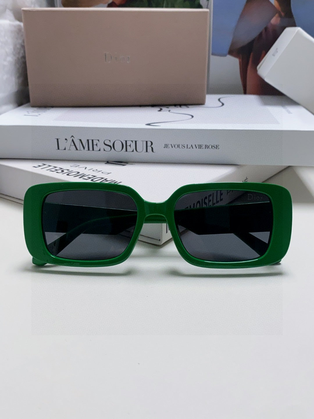 Dior Square Green Lens Sunglasses for Women - 382440 - detail image 6