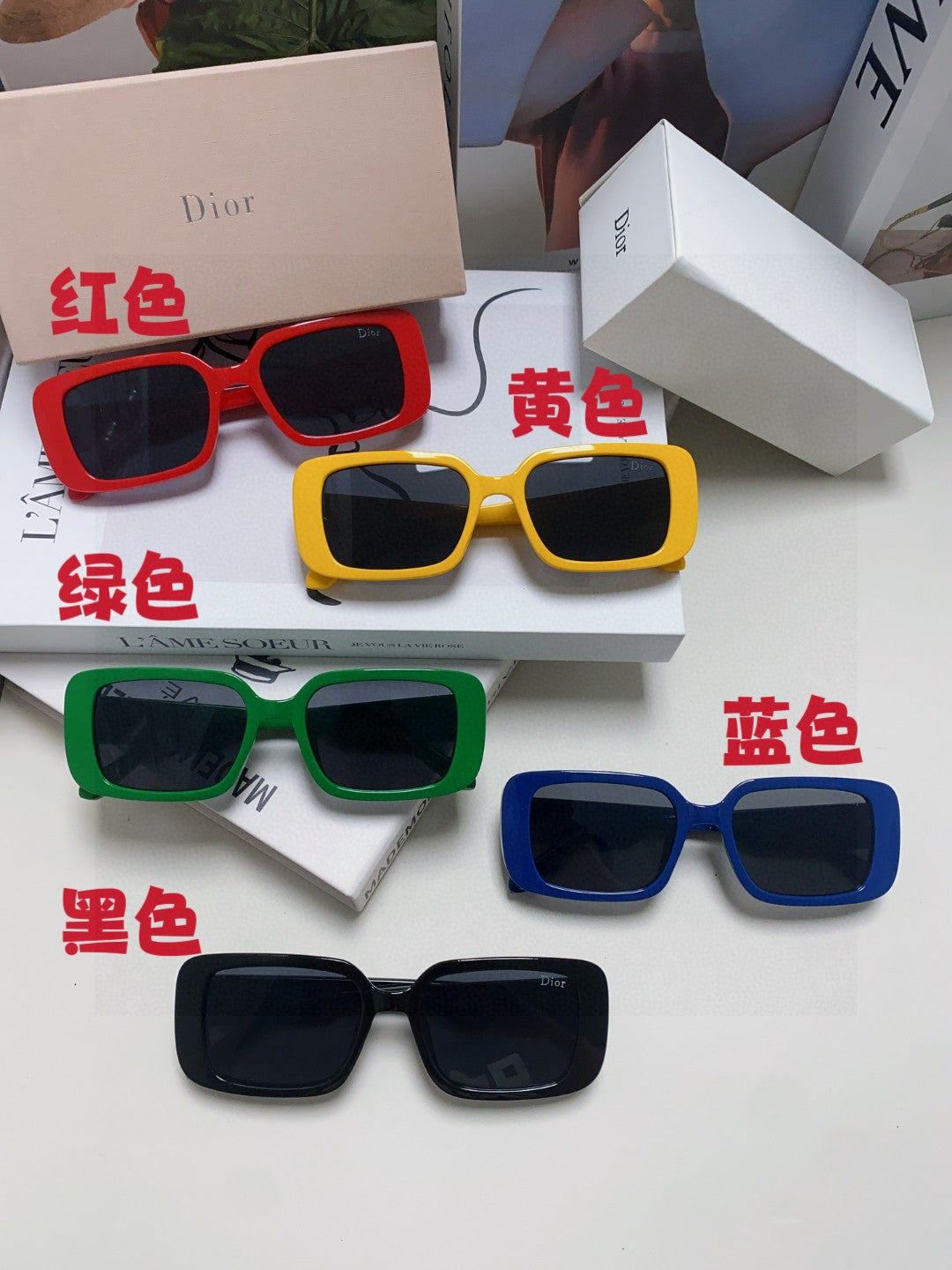 Dior Square Green Lens Sunglasses for Women - 382440 - detail image 9