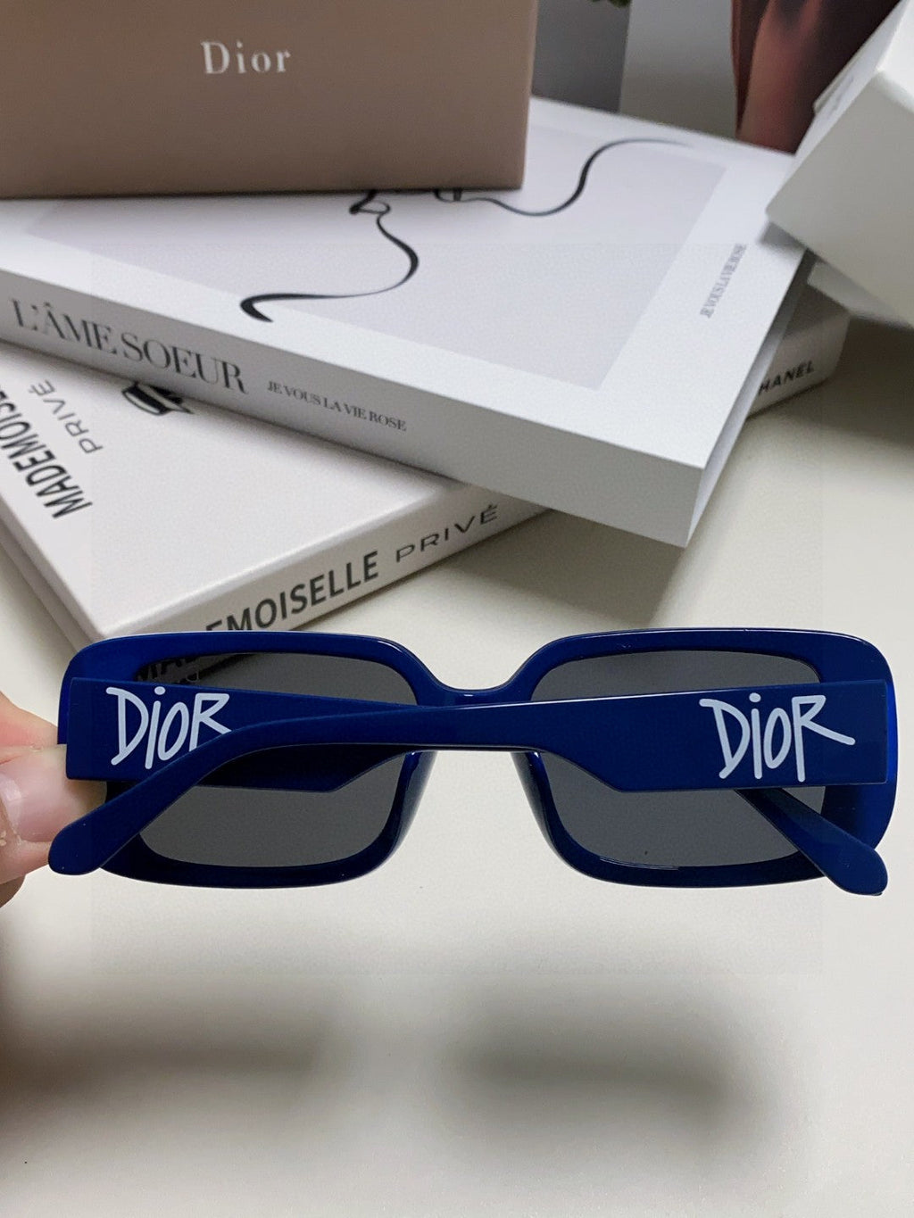Dior Square Blue Lens Sunglasses for Women - 382441 - detail image 4
