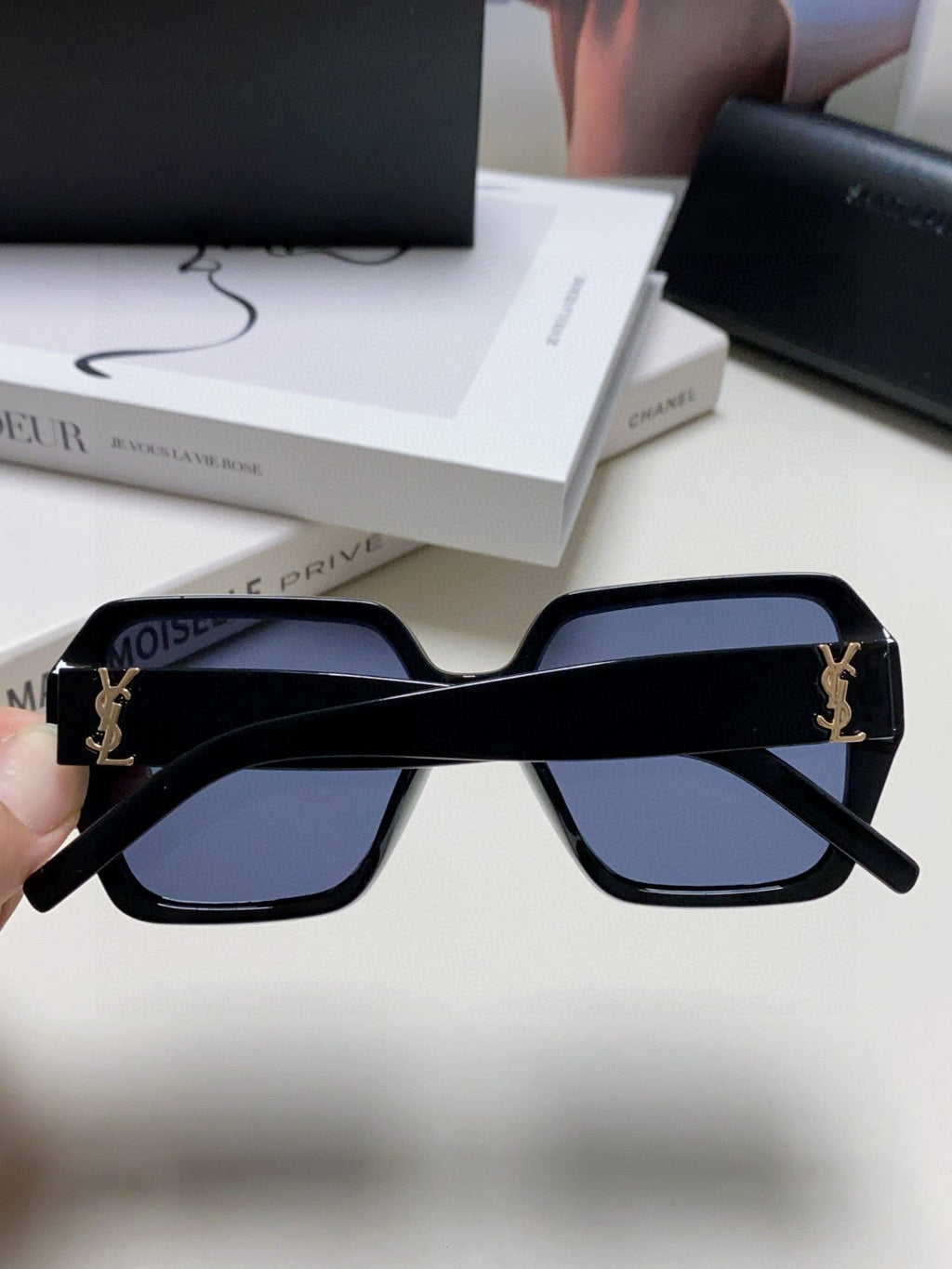 Saint Laurent Polarized Square Blue Lens Sunglasses for Men & Women - detail image 4