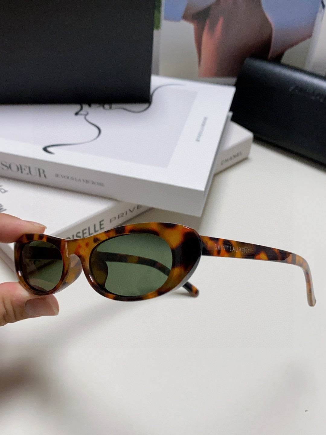Saint Laurent Oval Silver Lens Sunglasses for Men & Women - detail image 5