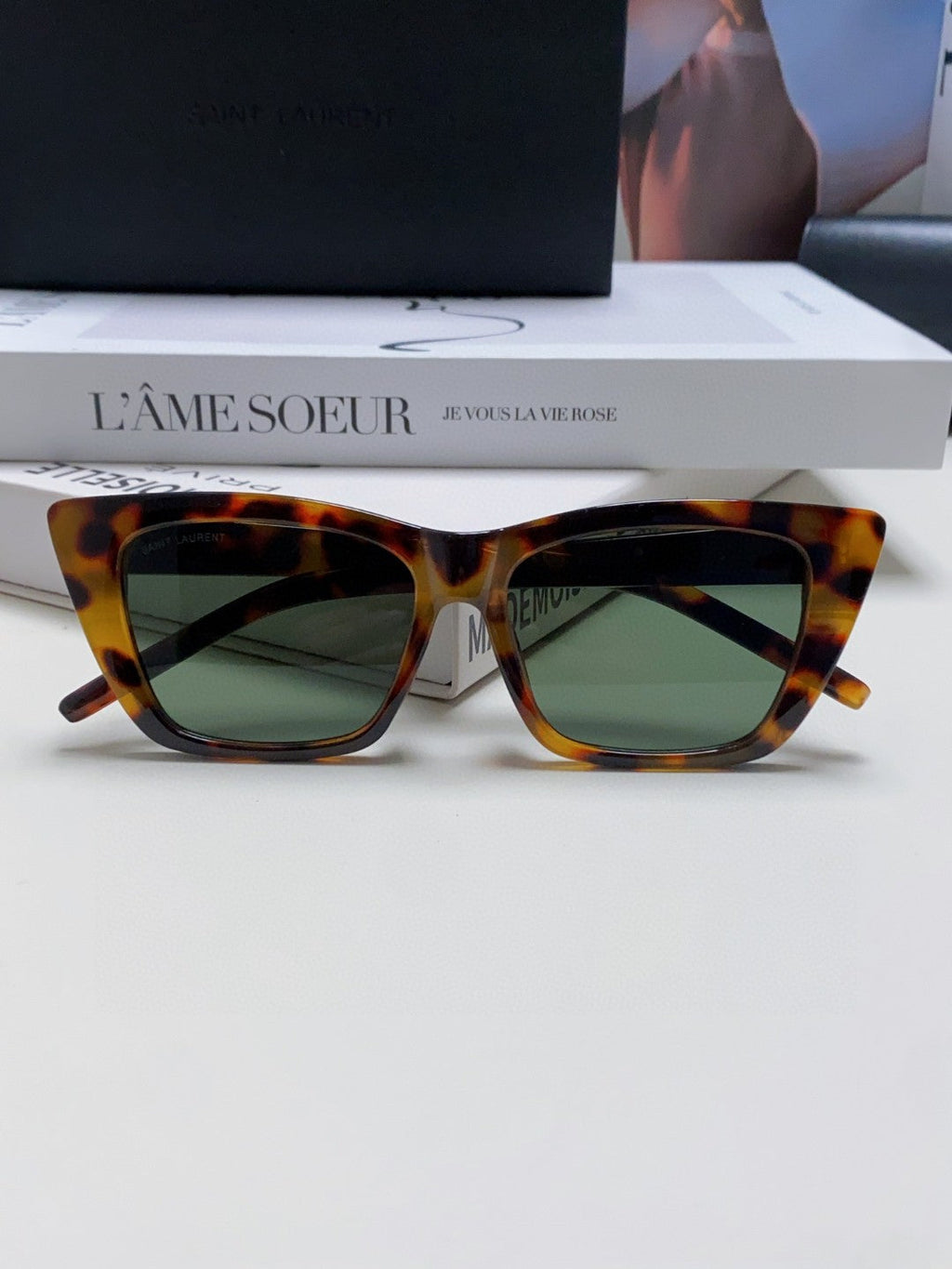 Saint Laurent Polarized Oversized Silver Lens Sunglasses for Men & Women - detail image 6