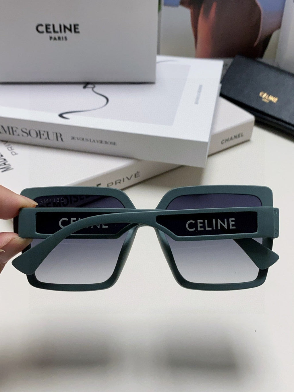 Celine Oversized Silver Lens Sunglasses for Men & Women - 398812 - detail image 4