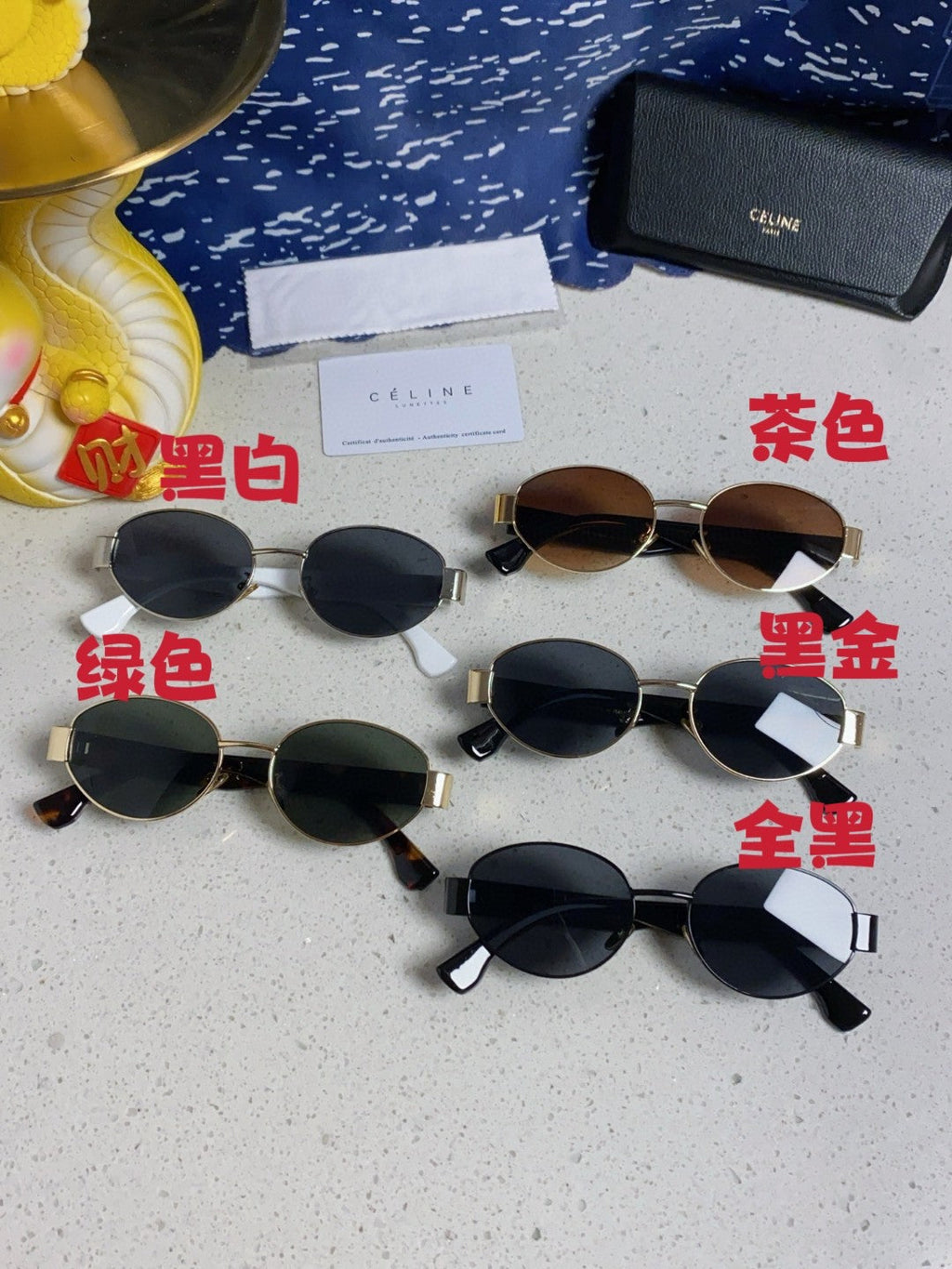 Celine Round Blue Lens Sunglasses for Men & Women - 398835 - detail image 12