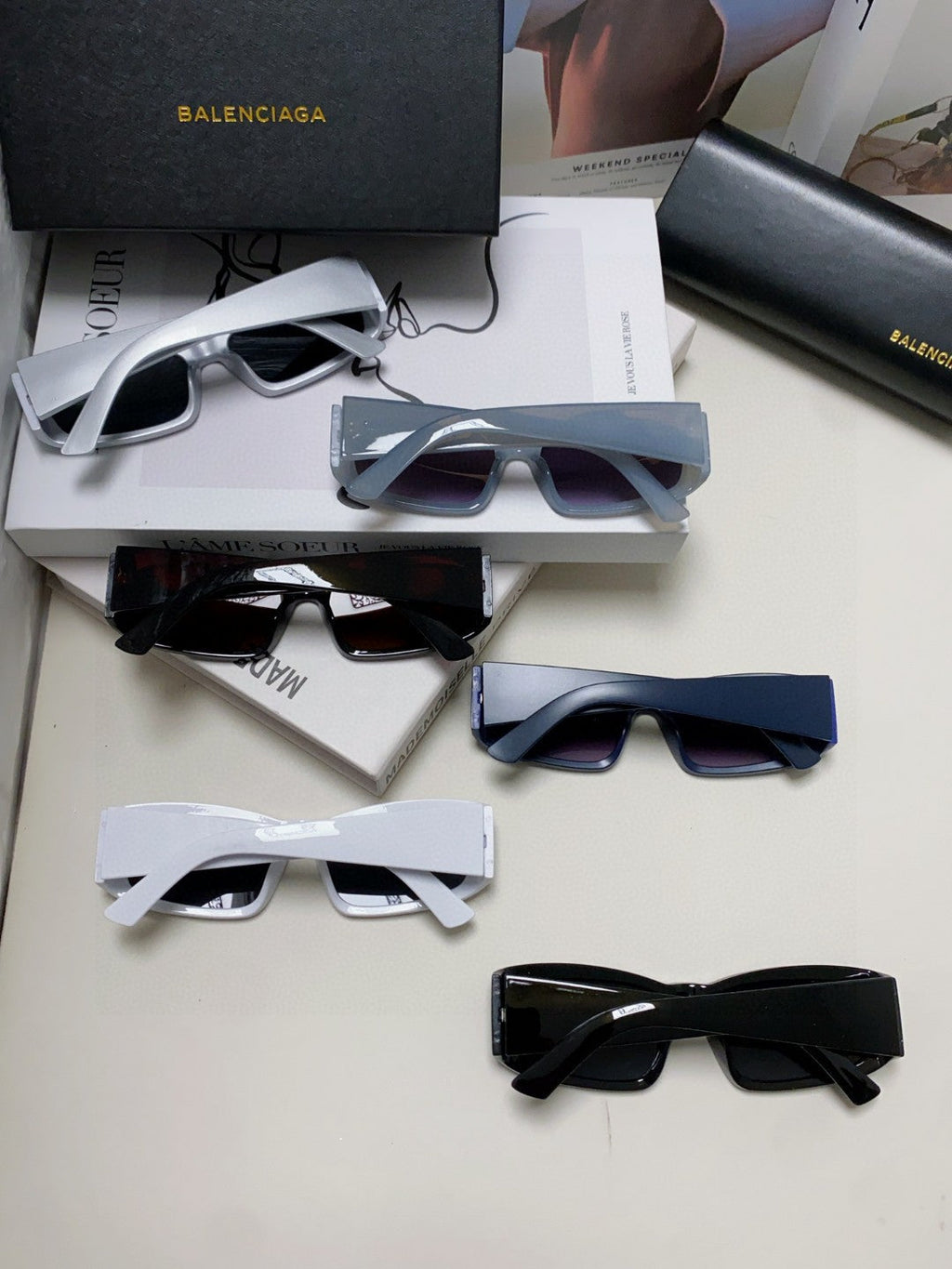 Balenciaga Square Silver Lens Sunglasses for Men & Women - 449638 - detail image 8