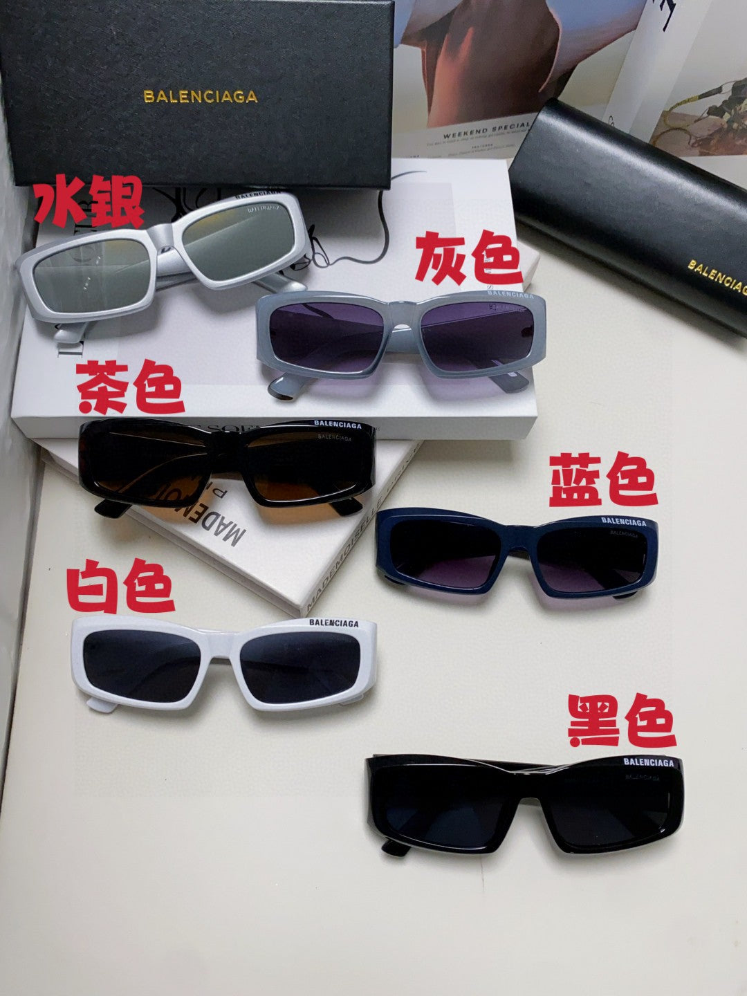 Balenciaga Square Gray Lens Sunglasses for Men & Women - detail image 11