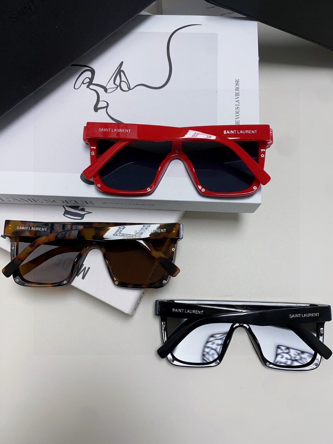 Saint Laurent Acetate Oversized Brown Lens Sunglasses for Men & Women - detail image 7