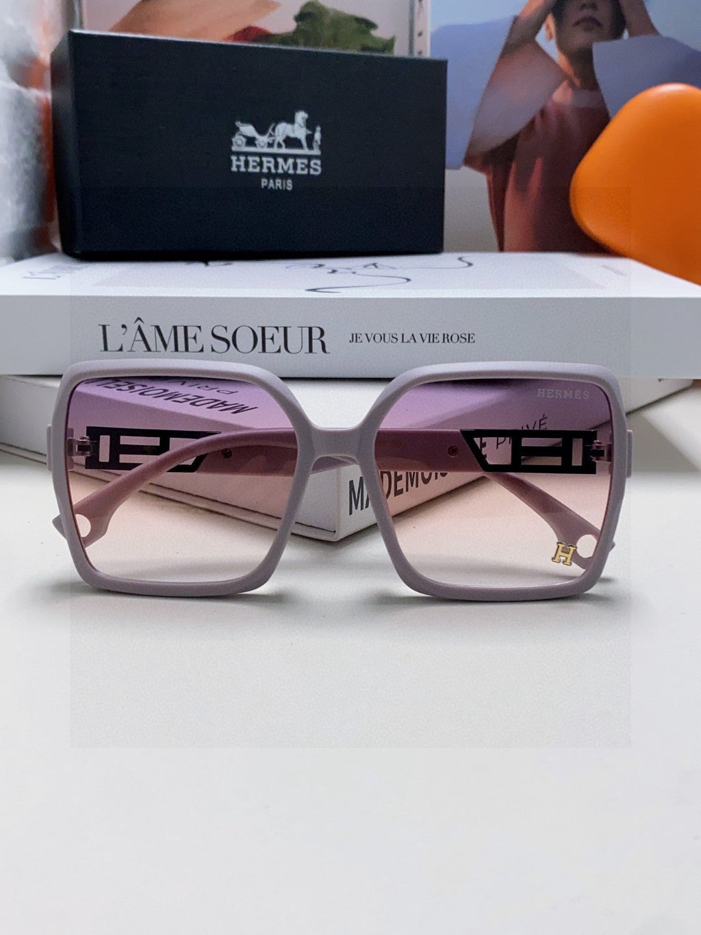 Hermès Square Gray Lens Sunglasses for Men & Women - 450011 - detail image 5