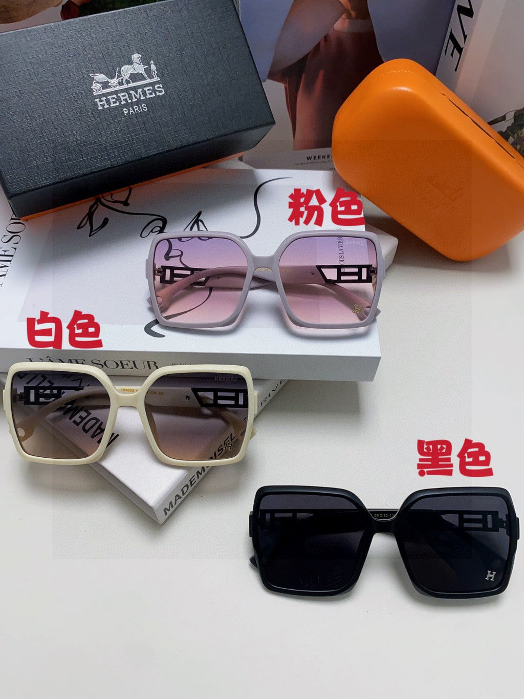 Hermès Square Gray Lens Sunglasses for Men & Women - 450011 - detail image 8