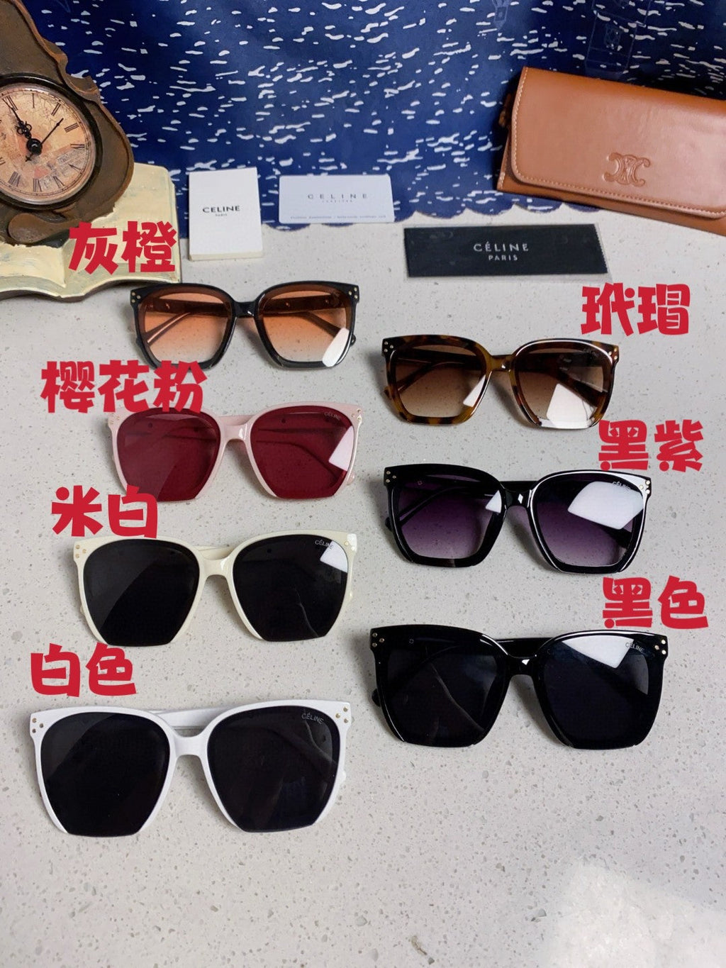 Celine Square Red Lens Sunglasses for Men & Women - 372019 - detail image 12