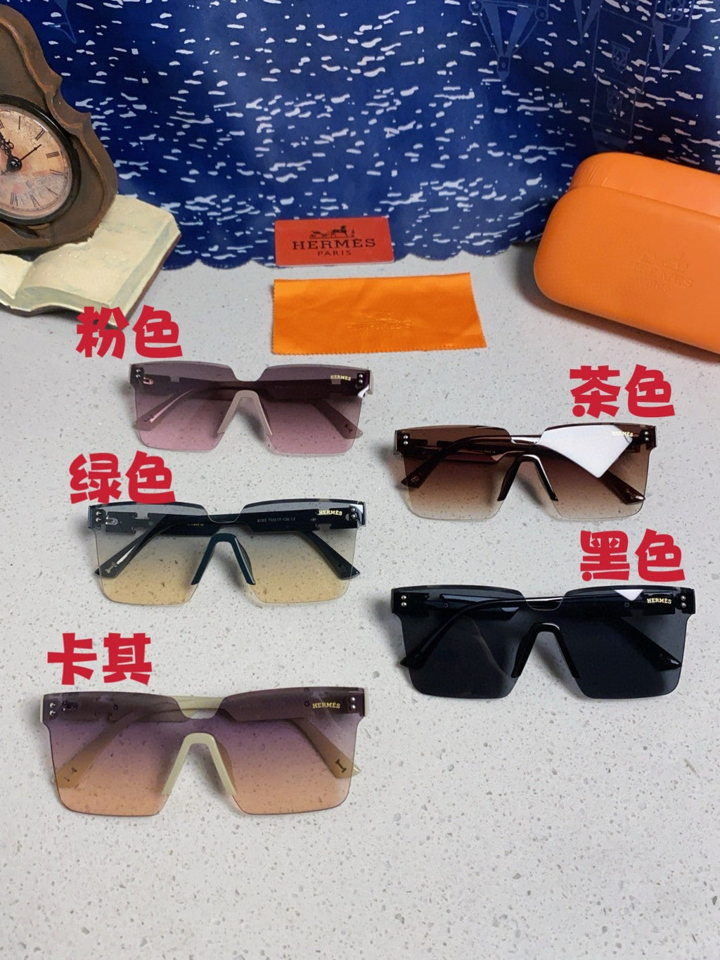 Hermès Lightweight Rimless Red Lens Sunglasses for Women - detail image 12