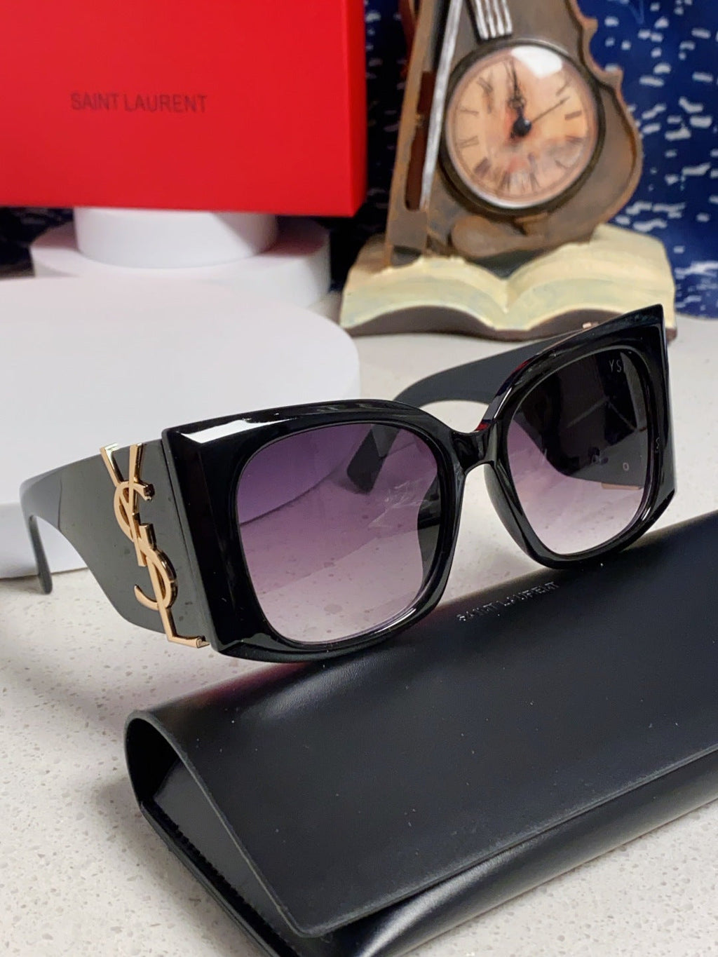 Saint Laurent Oversized Black Lens Sunglasses for Women - 449222 - detail image 10