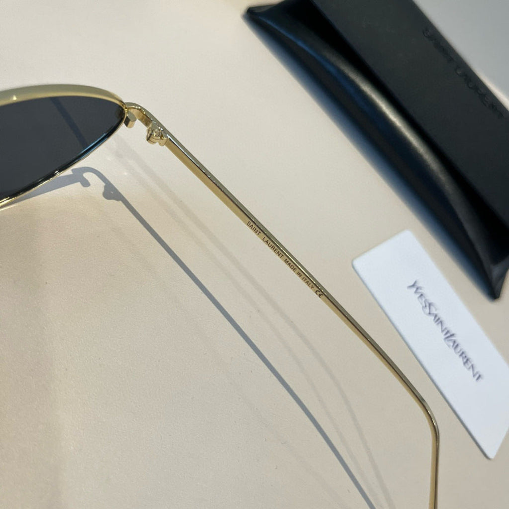 Saint Laurent Metal Cat-Eye Silver Lens Sunglasses for Men & Women - detail image 8