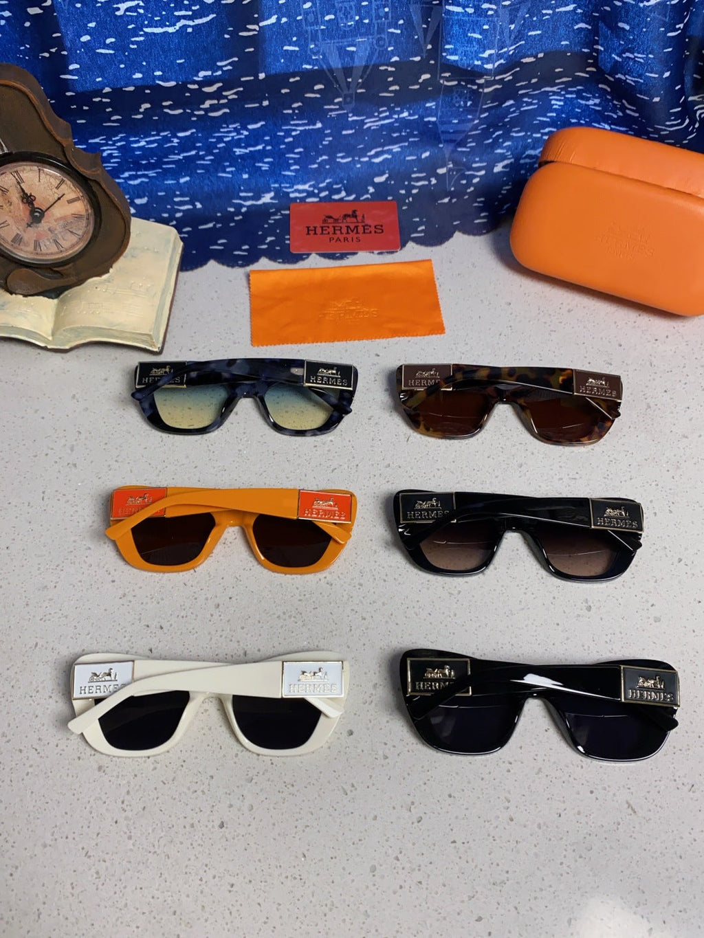 Hermès Cat-Eye Orange Lens Sunglasses for Men & Women - detail image 11