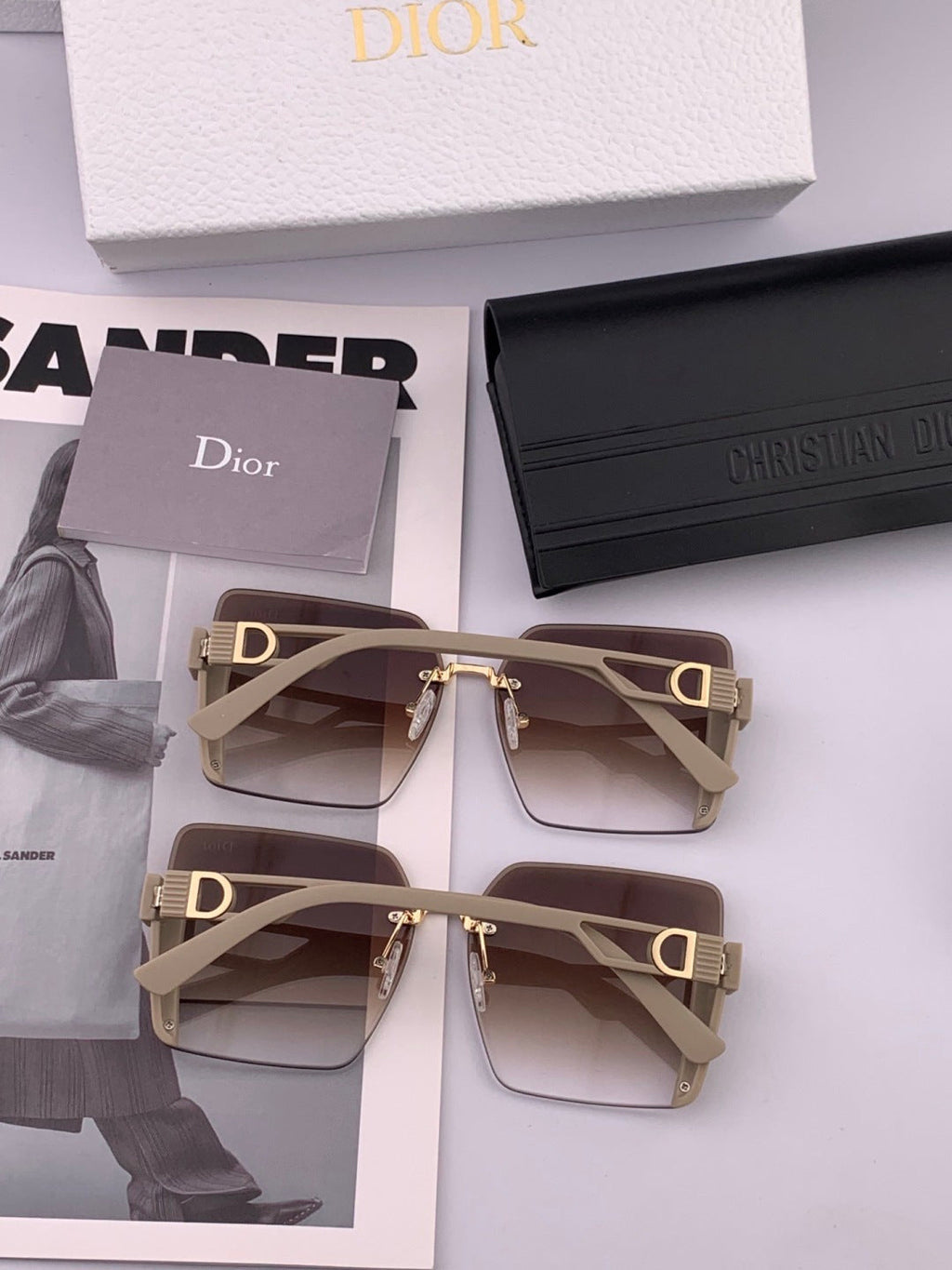 Dior CD6971 Square Brown Lens Sunglasses for Women - detail image 5