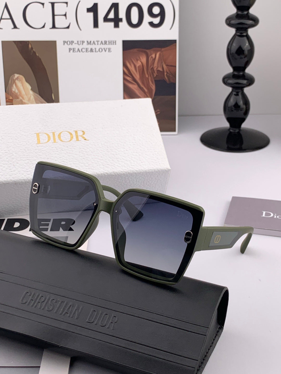 Dior CD0971 Polarized Square Red Lens Sunglasses for Men & Women - 997986 - detail image 3