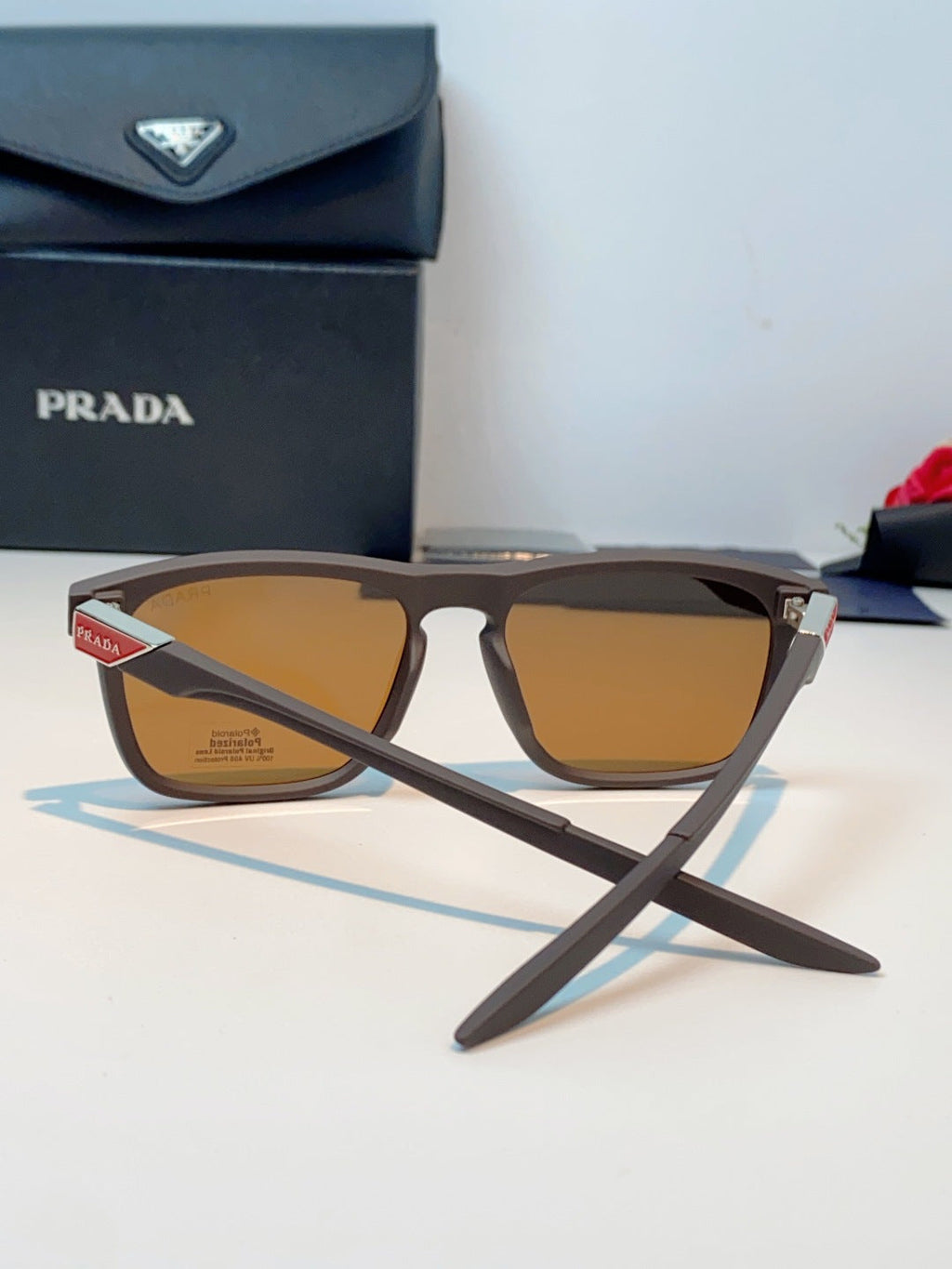 Prada Polarized Fashion Orange Lens Sunglasses for Men - detail image 3
