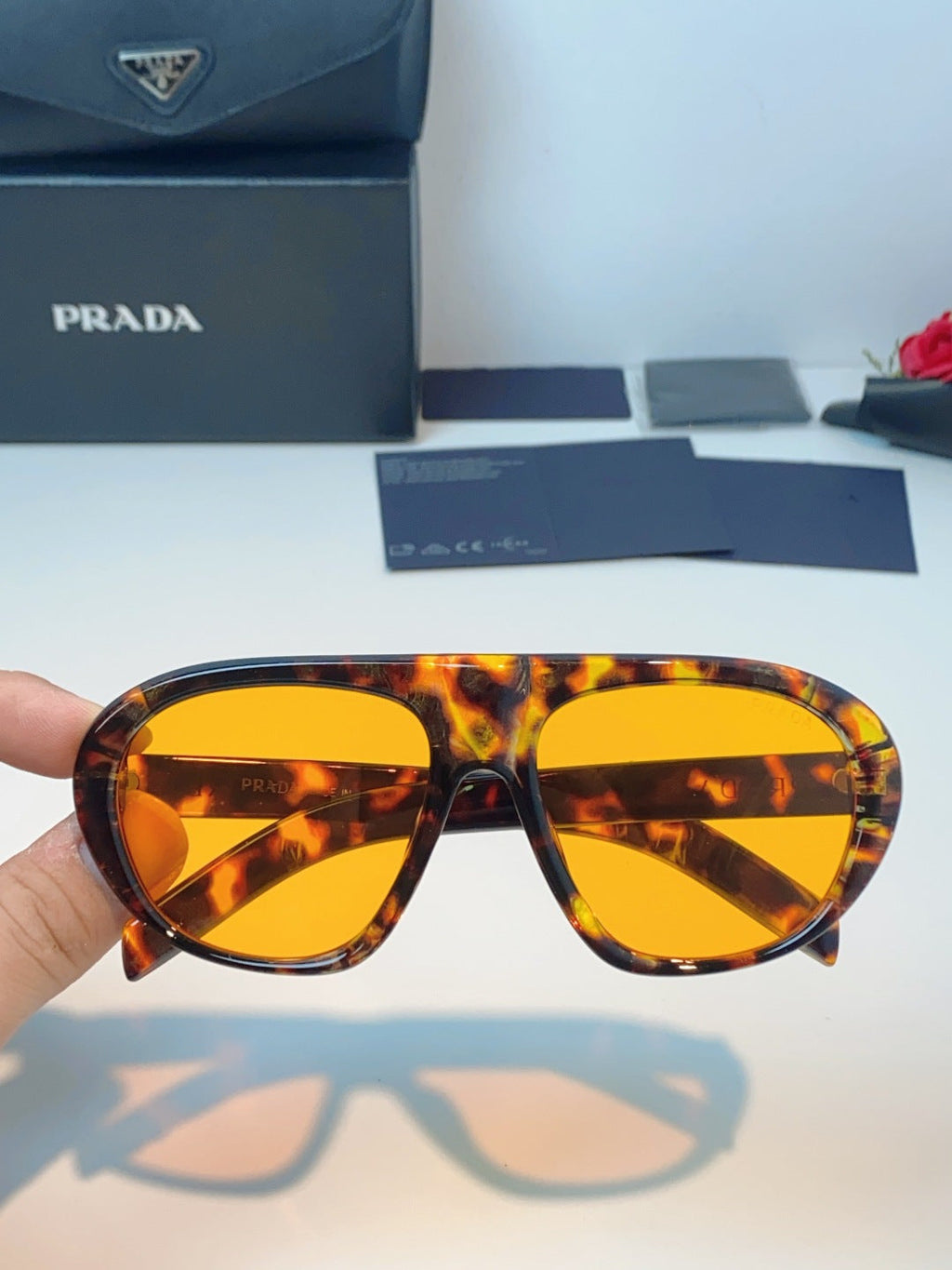 Prada Aviator Brown Lens Sunglasses for Men & Women - detail image 4