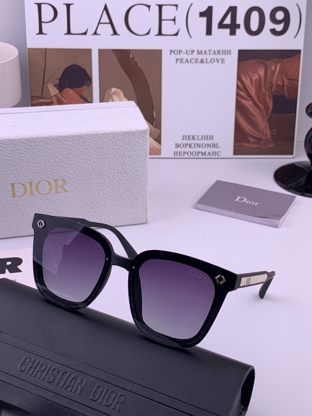 Dior CD1972 Polarized Square Gold Lens Sunglasses for Women - 358168 - detail image 2