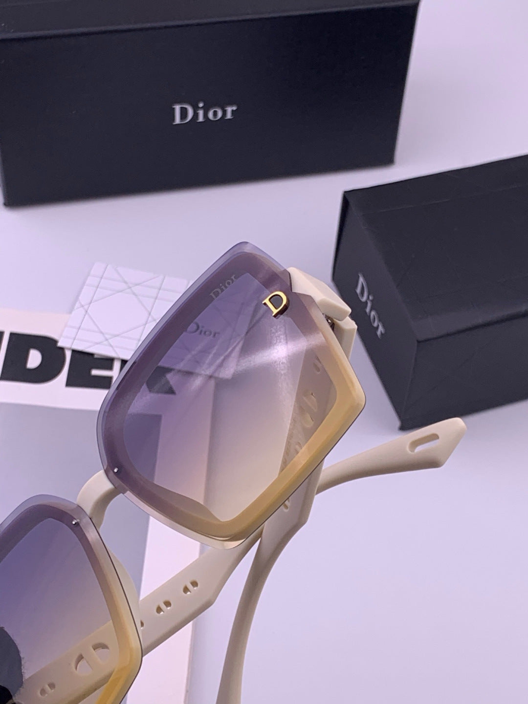 Dior CD2590 Polarized Square Red Lens Sunglasses for Women - 358219 - detail image 4
