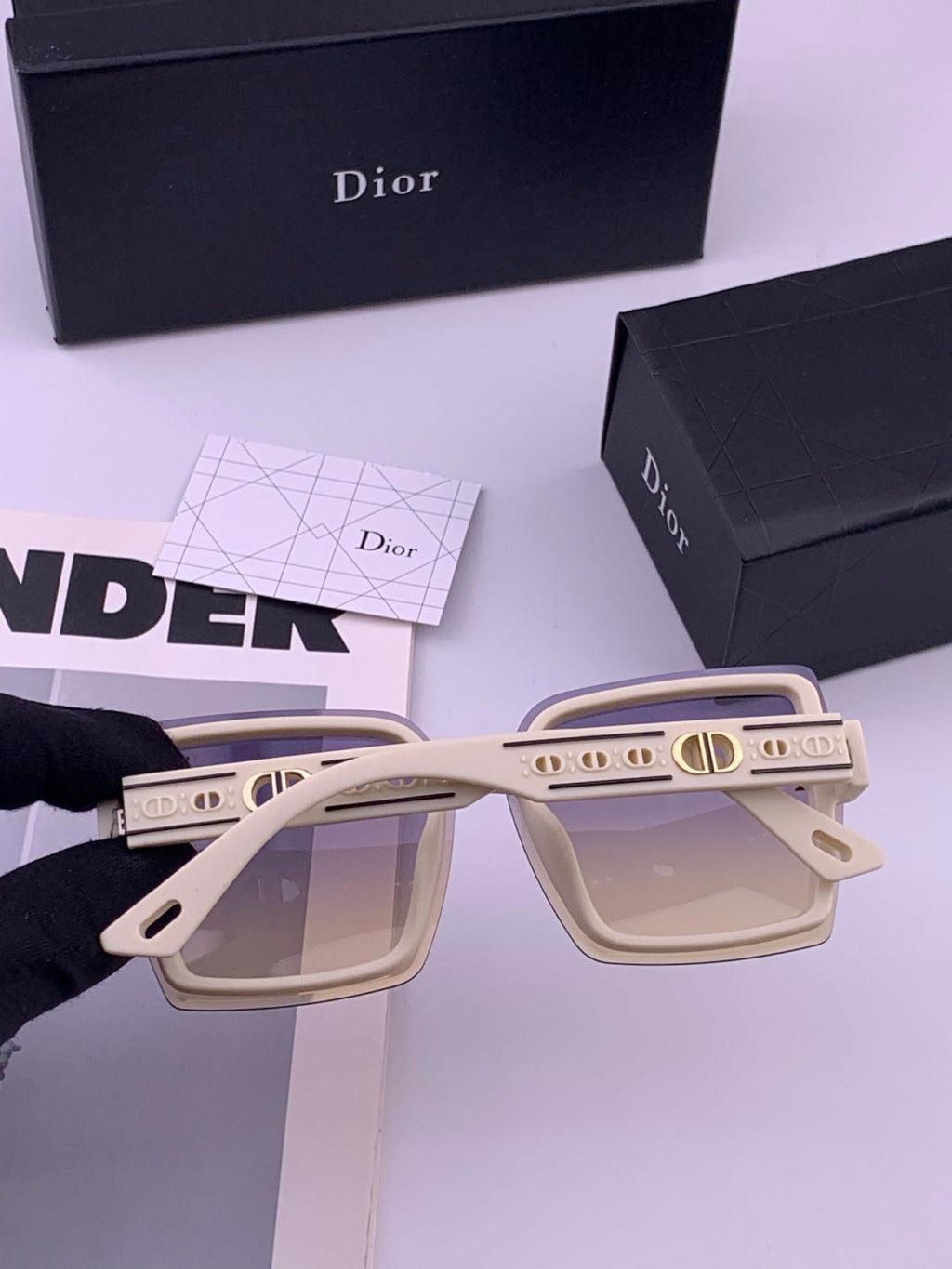Dior CD2590 Polarized Square Red Lens Sunglasses for Women - 358219 - detail image 6