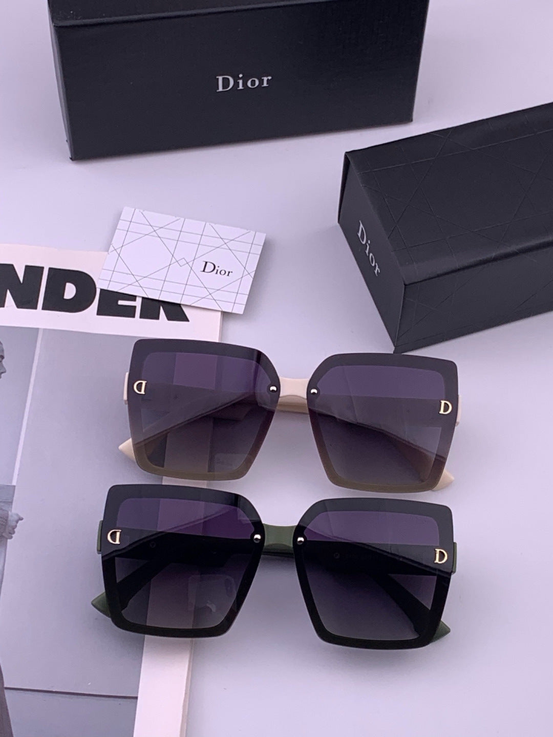 Dior CD2590 Polarized Square Black Lens Sunglasses for Women - 358227 - detail image 8