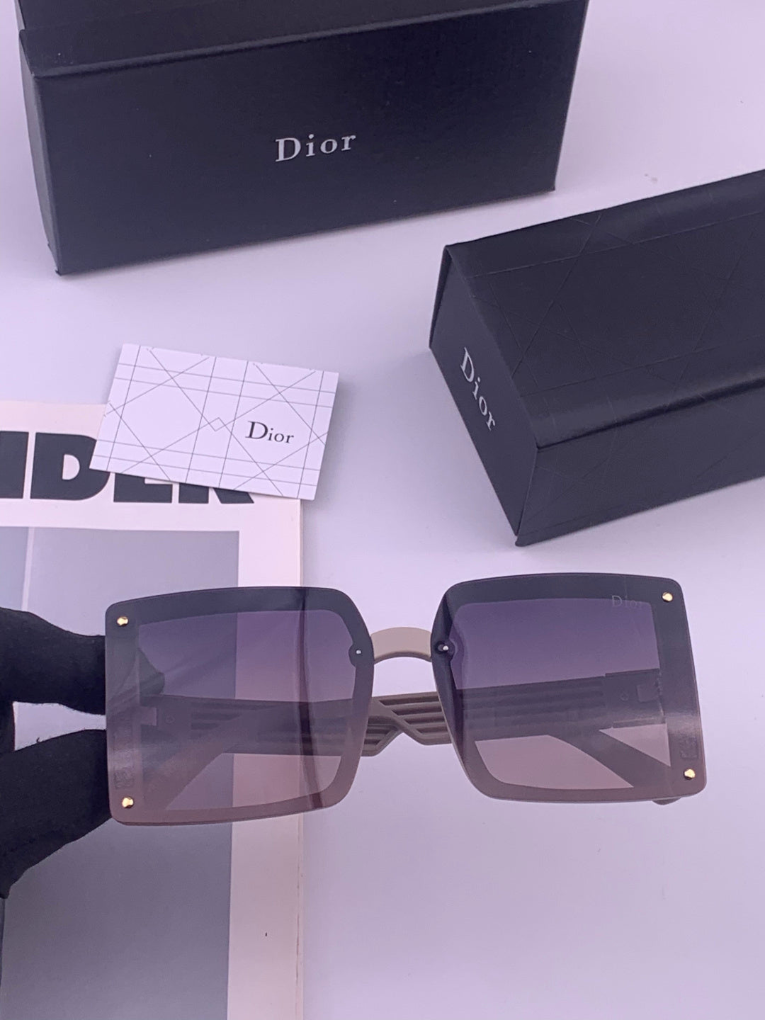 Dior D1297 Polarized Square Gold Lens Sunglasses for Men & Women - 358233