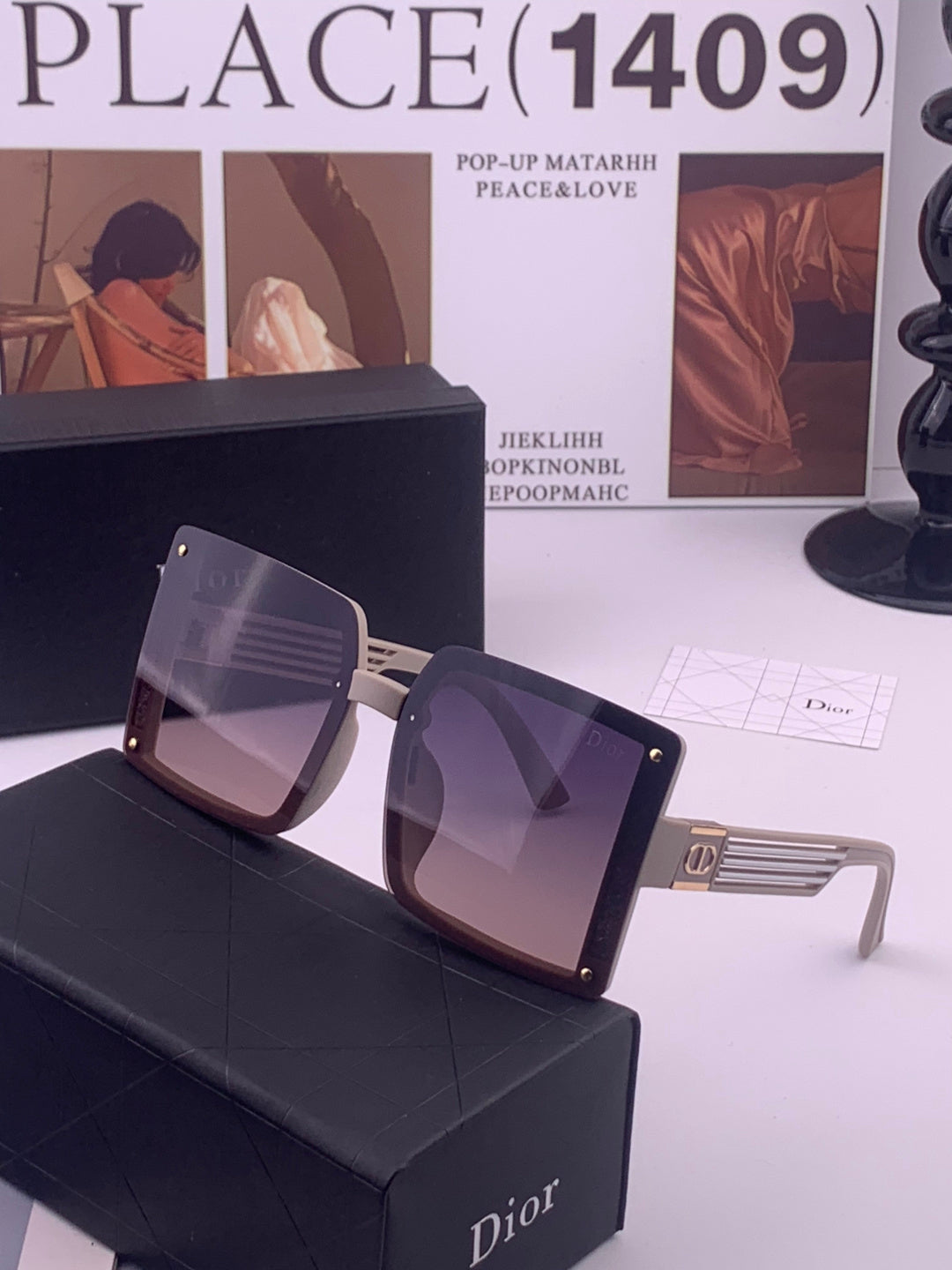 Dior D1297 Polarized Square Gold Lens Sunglasses for Men & Women - 358233 - detail image 2