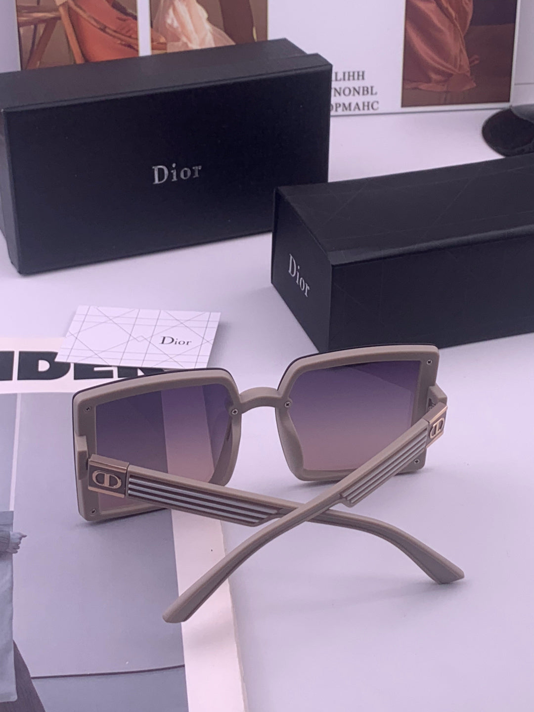 Dior D1297 Polarized Square Gold Lens Sunglasses for Men & Women - 358233 - detail image 6