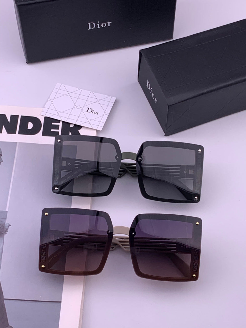 Dior D1297 Polarized Square Gold Lens Sunglasses for Men & Women - 358233 - detail image 7