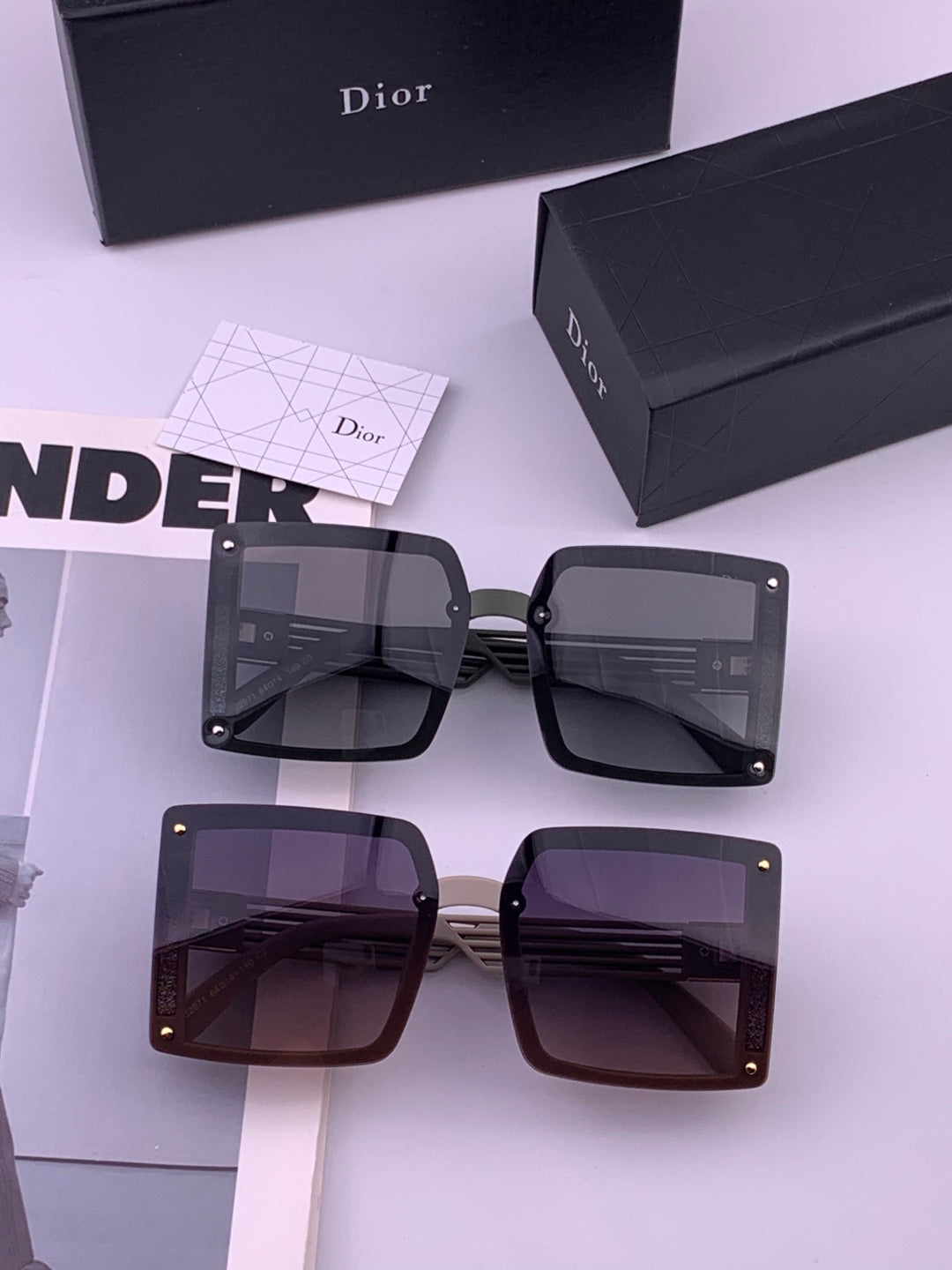 Dior D1297 Polarized Square Gold Lens Sunglasses for Men & Women - 358233 - detail image 7