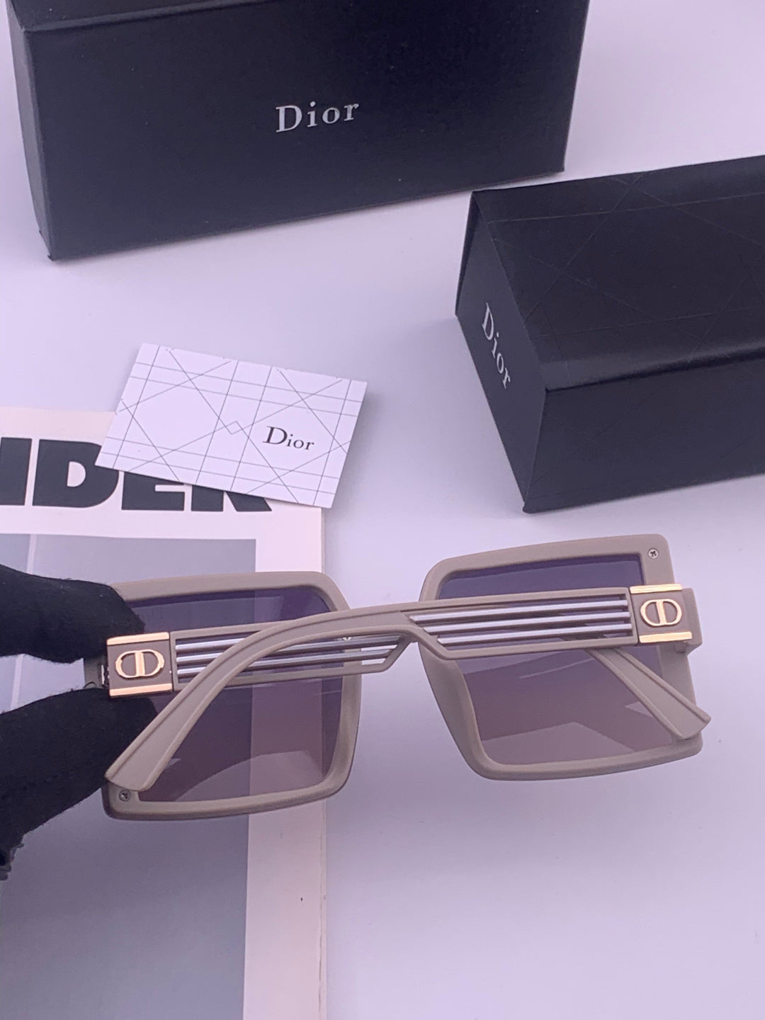 Dior D1297 Polarized Square Gold Lens Sunglasses for Men & Women - 358233 - detail image 5