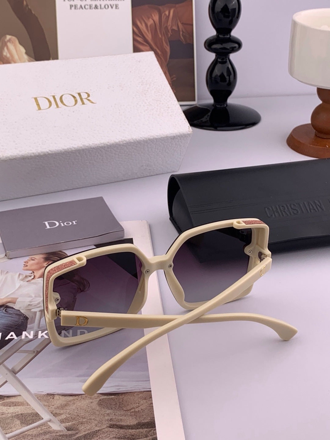 Dior CD4971 Polarized Square Gold Lens Sunglasses for Women - 371889 - detail image 5