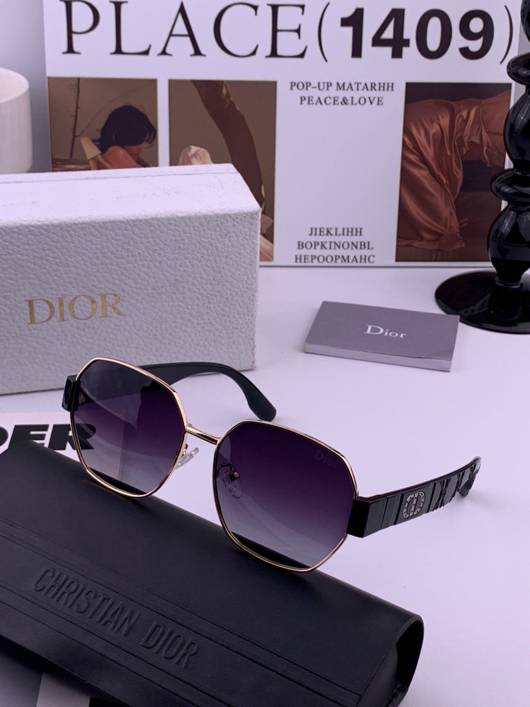 Dior CD9370 Round Black Lens Sunglasses for Women - 382412 - detail image 6