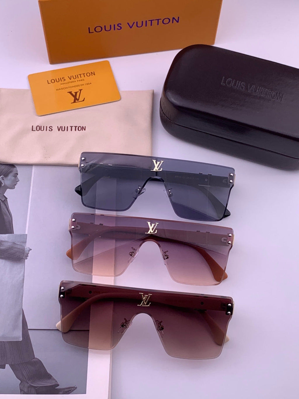Louis Vuitton L36000 Oversized Purple Lens Sunglasses for Men & Women - 448602 - detail image 8