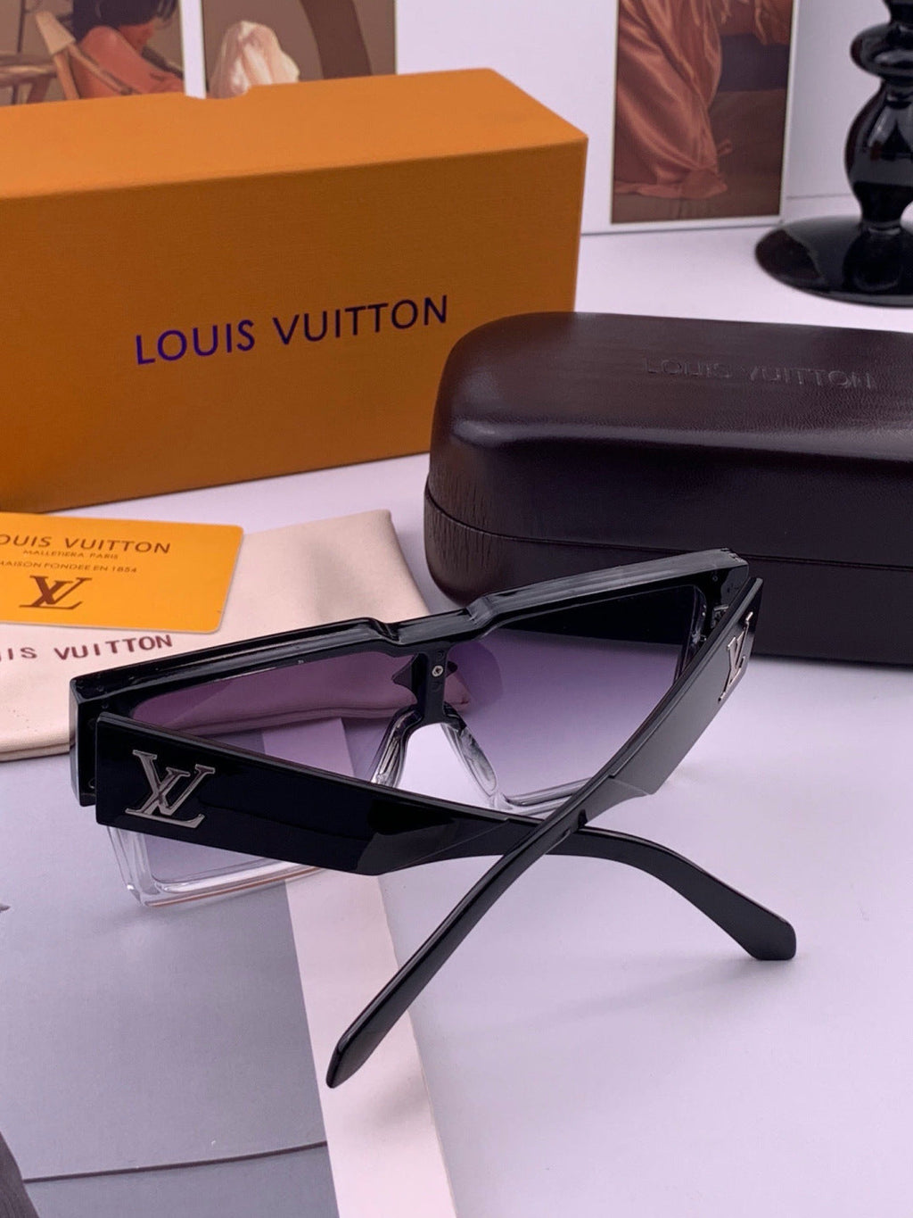 Louis Vuitton L7600 Square Black Lens Sunglasses for Women - 448506 - detail image 7