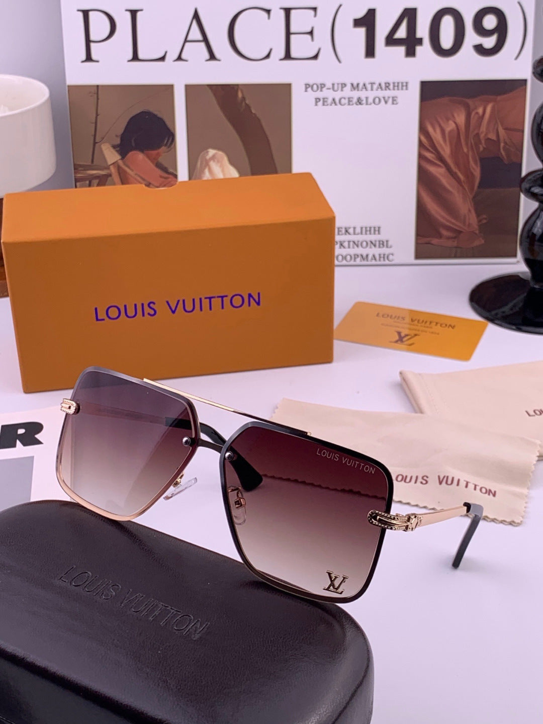 Louis Vuitton L91747 Aviator Orange Lens Sunglasses for Men & Women - 493114 - detail image 4
