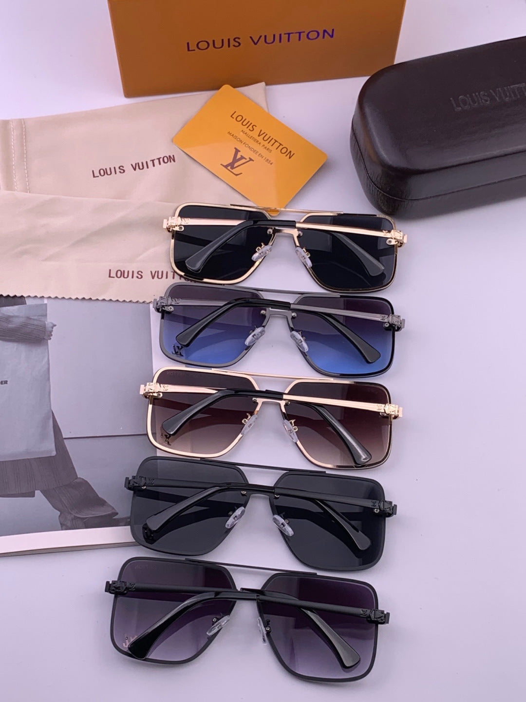 Louis Vuitton L91747 Aviator Orange Lens Sunglasses for Men & Women - detail image 6