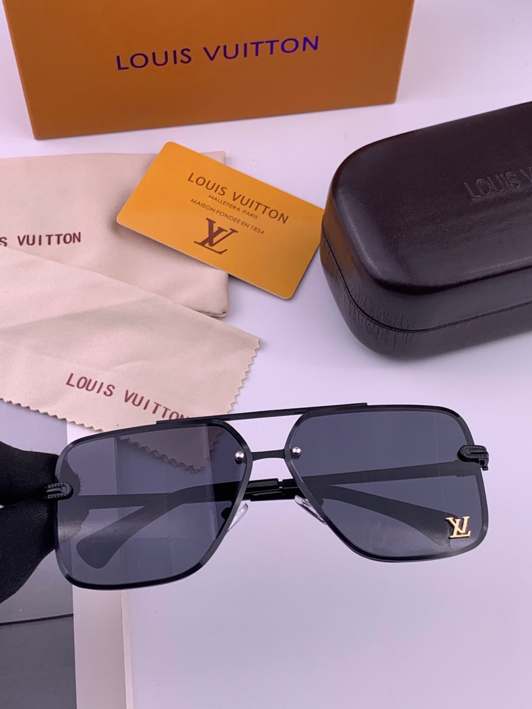 Louis Vuitton L91747 Aviator Orange Lens Sunglasses for Men & Women