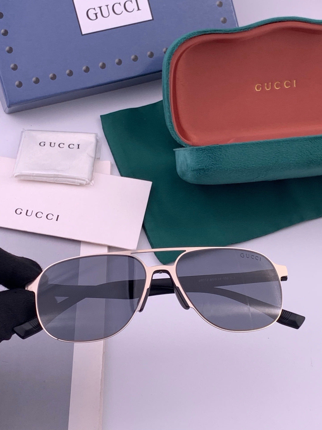 Gucci G2807 Polarized Aviator Black Lens Sunglasses for Men - 486370