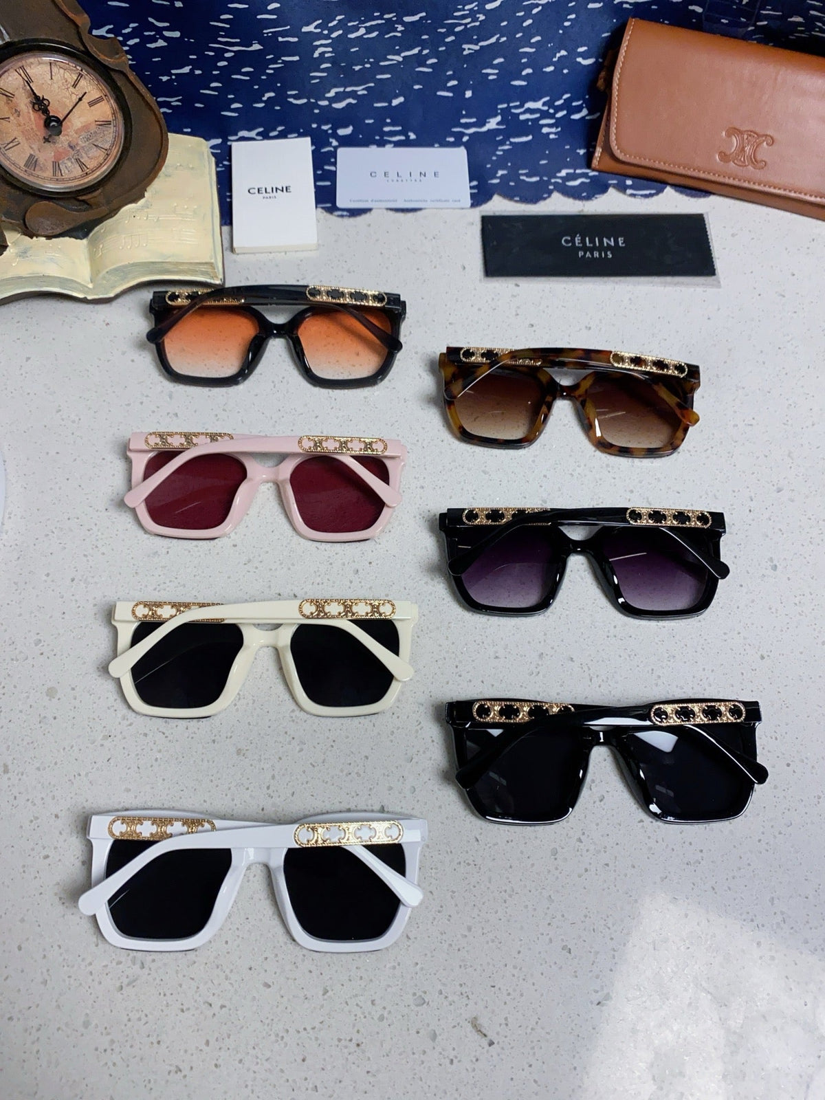 Celine Square Black Lens Sunglasses for Men & Women - 372024 - detail image 11